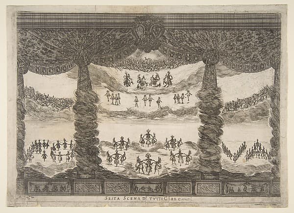 Sixth scene, the heavens, from "The marriage of the gods" (Le nozze degli Dei), by Stefano della Bella