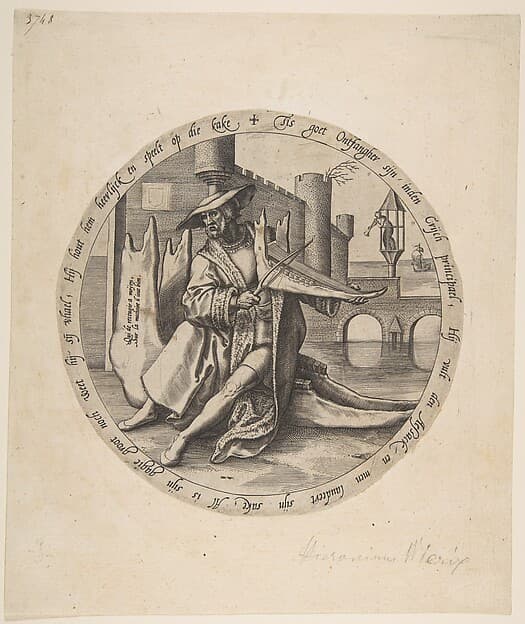 The Rich Man Playing Violin on a Jaw Bone, by Pieter Bruegel the Elder