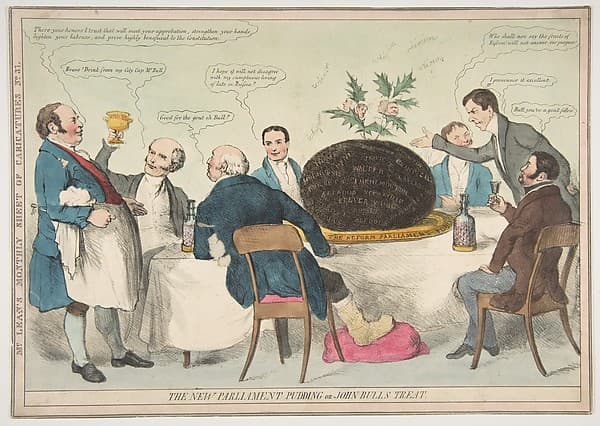 The New Parliament Pudding or John Bull's Treat, by Anonymous, British, 19th century