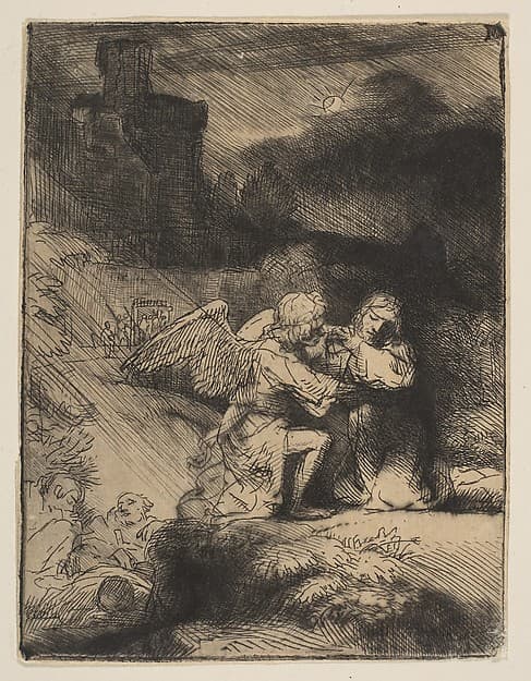 The Agony in the Garden, by Rembrandt (Rembrandt van Rijn)