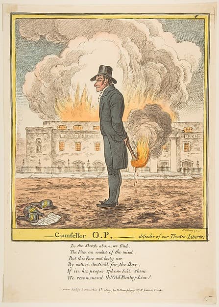 Counsellor O.P.–Defender of our Theatric Liberties, by James Gillray