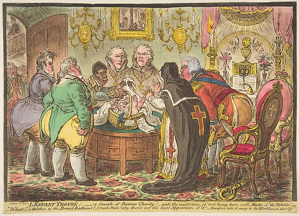 L'Enfant Trouvé:–a Sample of Roman Charity!–or–the Misfortune of Not Being Born with Marks of "the Talents", by James Gillray
