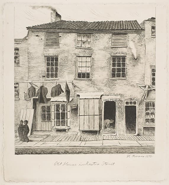Old House in Rector Street, from "Scenes of Old New York", by Henry Farrer