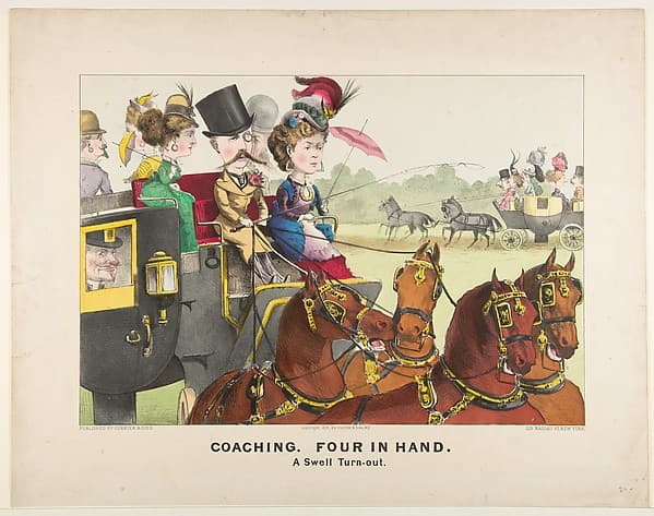 Coaching – Four in Hand – A Swell Turn-out, by Currier & Ives