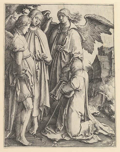 Abraham and Three Angels, by Lucas van Leyden