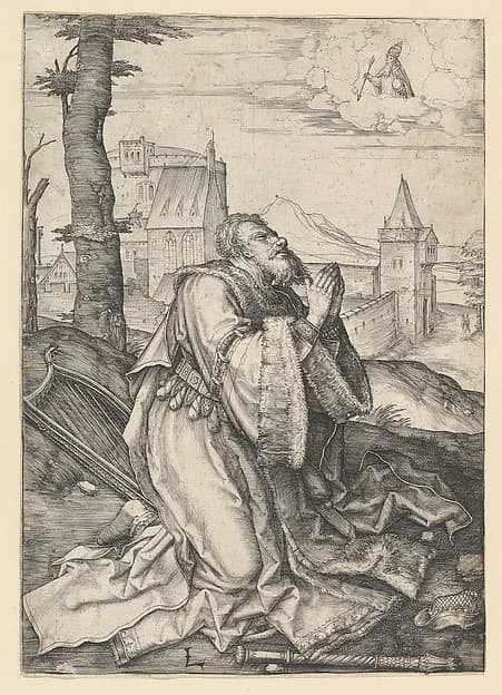 David Praying, by Lucas van Leyden