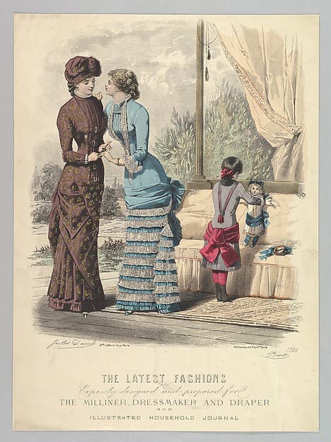 The Latest Fashions Expressly Designed and Prepared for the Milliner, Dressmaker and Draper and Illustrated Household Journal, from Le Moniteur de la Mode, by Jules David