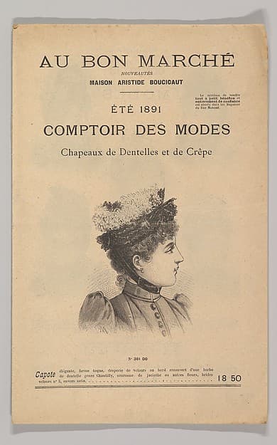 Au Bon Marché-Comptoir des Modes, Chapeaux de Dentelles et de Crêpe, Été 1891