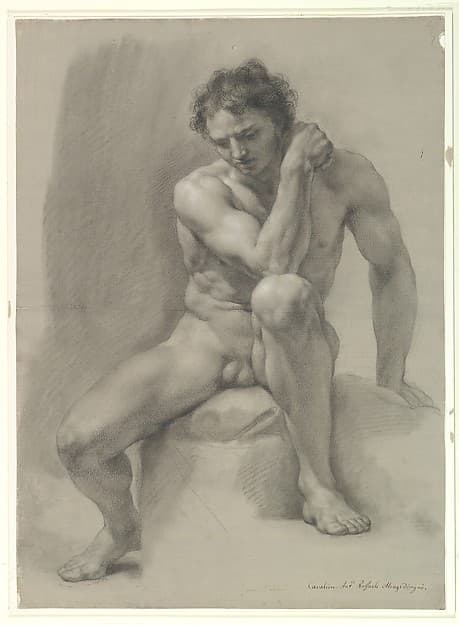 Seated Nude Male, by Anton Raphael Mengs