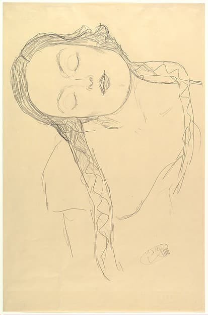 Half-figure of a Young Woman, by Gustav Klimt