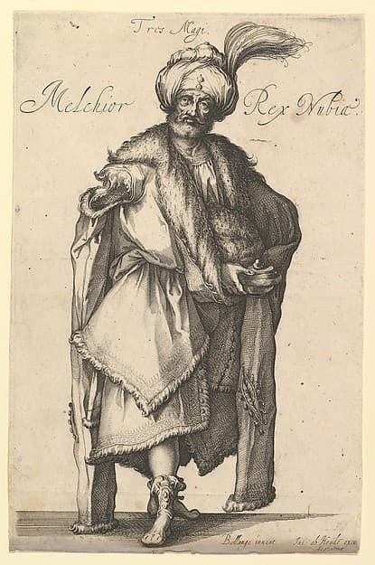 Melchior, after Three Magi series by Jacques Bellange, by Matthäus Merian the Elder