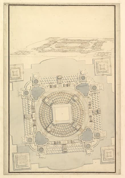 Ground Plan of the Catafalque for Anna Cristina, Wife of Carlo Emanuele II of Savoy, by Giuseppe Galli Bibiena