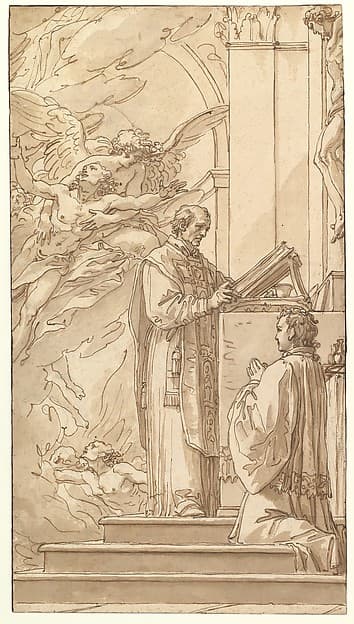 Blessed Francis Venimbeni Celebrating Mass for souls in Purgatory, by Giuseppe Cades
