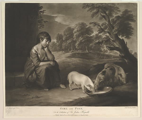 Girl and Pigs, by Richard Earlom