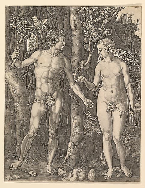 Adam and Eve, by Jan (Johannes) Wierix