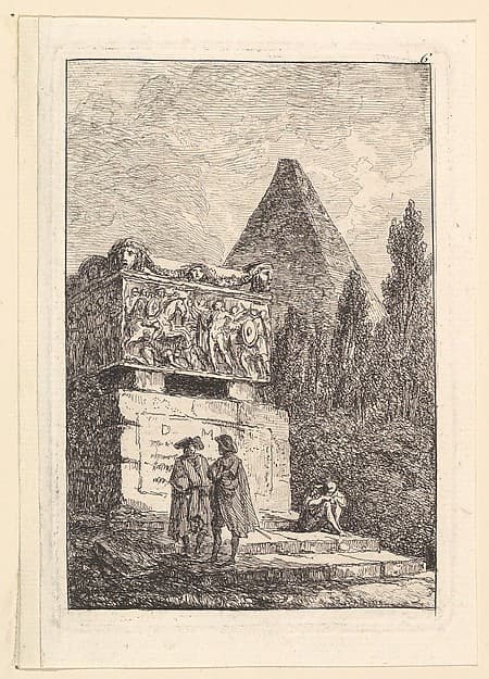 Le Sarcophage, by Hubert Robert