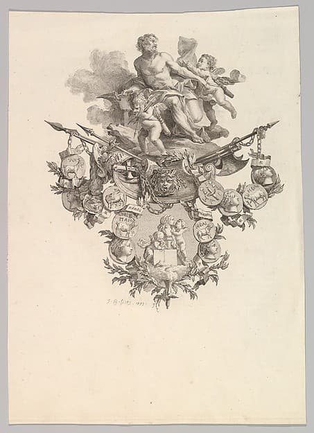 Vignette with Hephaestus and Putti, by Jean-Baptiste Huet I