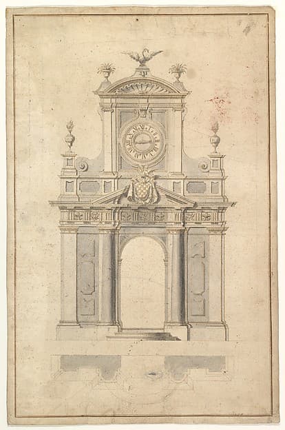 Design for an Entrance Arch, by Anonymous, Italian, 17th or 18th century