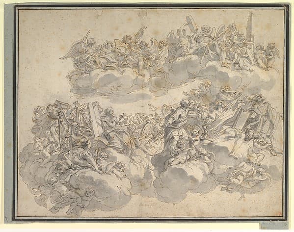 Prophets, Patriarchs, Saints, and Music-Making Angels in Glory, by Giovanni Battista Gaulli (Il Baciccio)