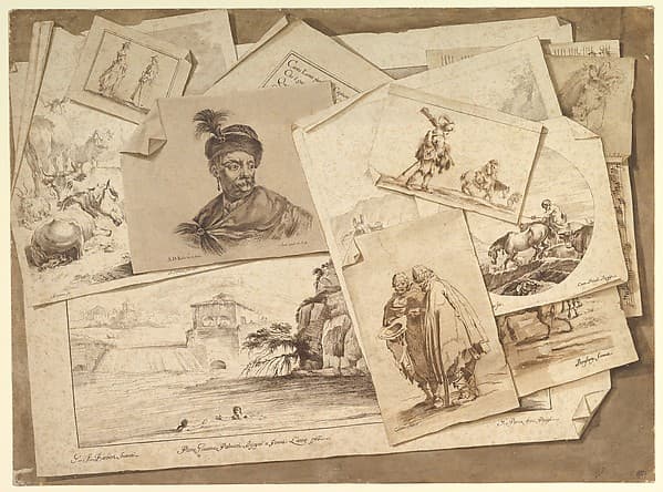 Trompe-l'Oeil Exercise: Prints on a Table Top, by Pietro Jacopo Palmieri