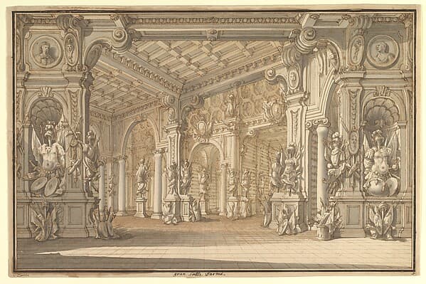 Design for a Stage Set, by Carlo Zucchi the Younger