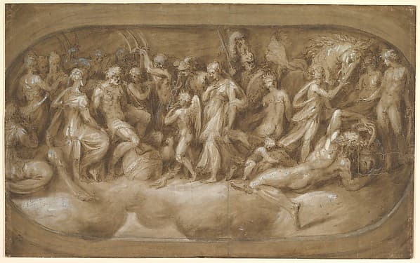 Cupid Presenting Psyche to the Gods, by Andrea Schiavone (Andrea Meldola)
