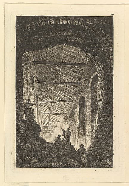 La Galerie Antique, by Hubert Robert