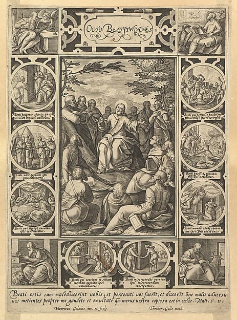 The Eight Beatitudes, from "Christian and Profane Allegories", by Hendrick Goltzius