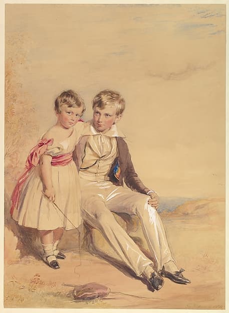 Portrait of two children, by George Richmond