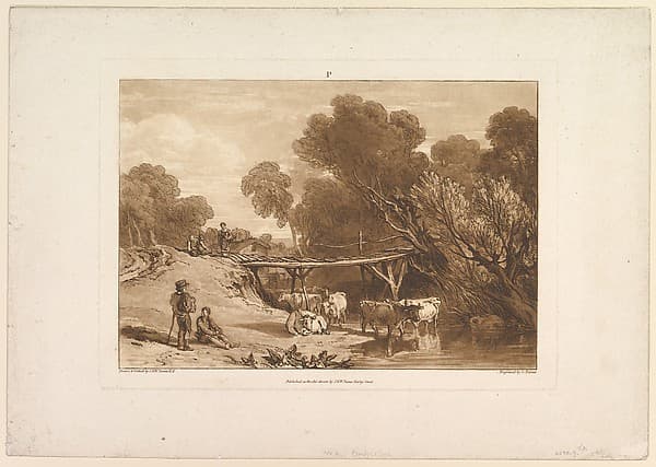 Bridge and Cows, part I, plate 2 from "Liber Studiorum", by Joseph Mallord William Turner