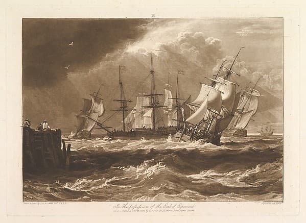 Ships in a Breeze, part II, plate 10 from "Liber Studiorum", by Joseph Mallord William Turner