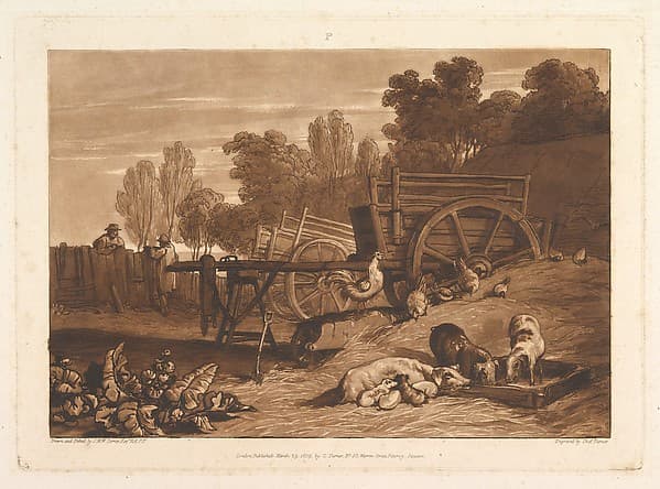 The Farm-Yard with the Cock, part IV, plate 17 from "Liber Studiorum", by Joseph Mallord William Turner
