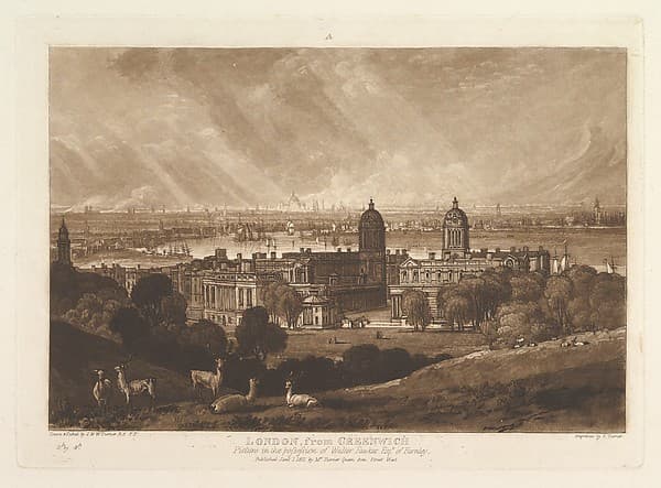 London from Greenwich, part V, plate 26 from "Liber Studiorum", by Joseph Mallord William Turner