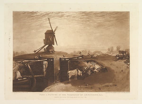 Windmill and Lock, part VI, plate 27 from "Liber Studiorum", by Joseph Mallord William Turner