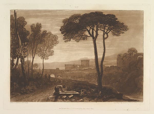 Scene in the Campagna, part VIII, plate 38 from "Liber Studiorum", by Joseph Mallord William Turner