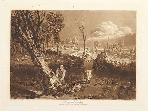 Hedging and Ditching, part X, plate 47 from "Liber Studiorum", by Joseph Mallord William Turner