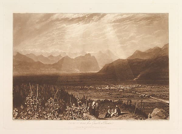 Chain of Alps from Grenoble to Chamberi, part X, plate 49 from "Liber Studiorum", by Joseph Mallord William Turner