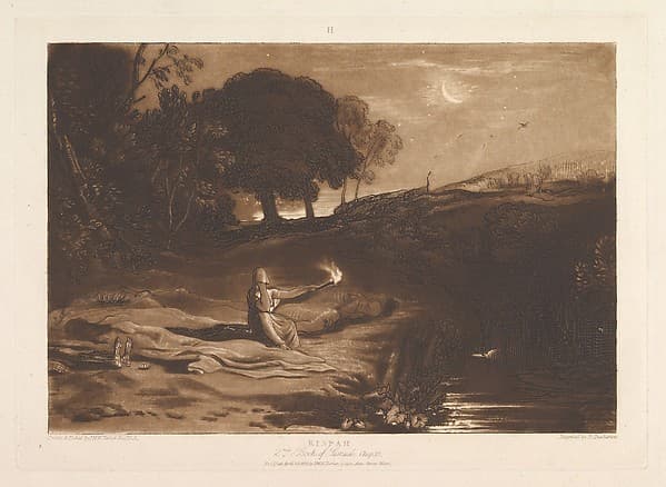 Rispah, 2nd Book of Samuel, Chapter 21 (Liber Studiorum, part IX, plate 46), by Joseph Mallord William Turner