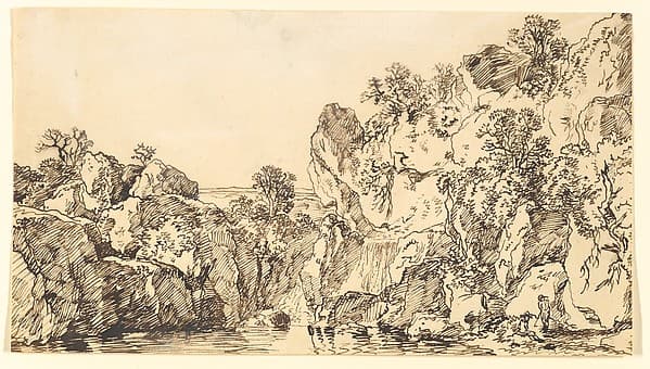 Rocky Landscape with a Lake, by Franz Kobell