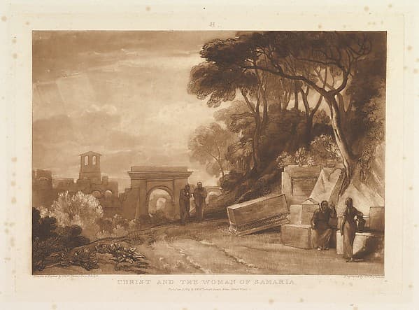 Christ and the Woman of Samaria, part XIV, plate 71 from "Liber Studiorum", by Joseph Mallord William Turner