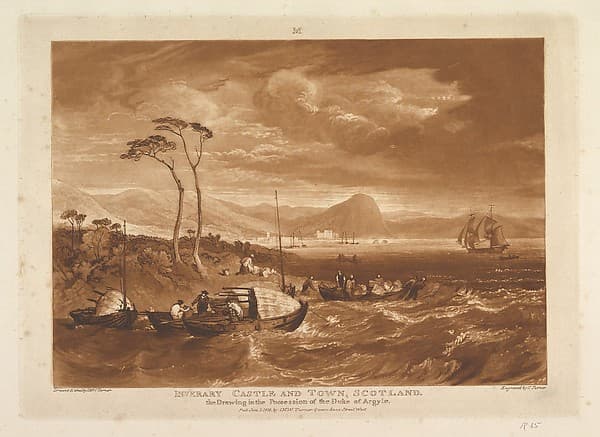 Inverary Castle and Town, Scotland, part XIII, plate 65 from "Liber Studiorum", by Joseph Mallord William Turner
