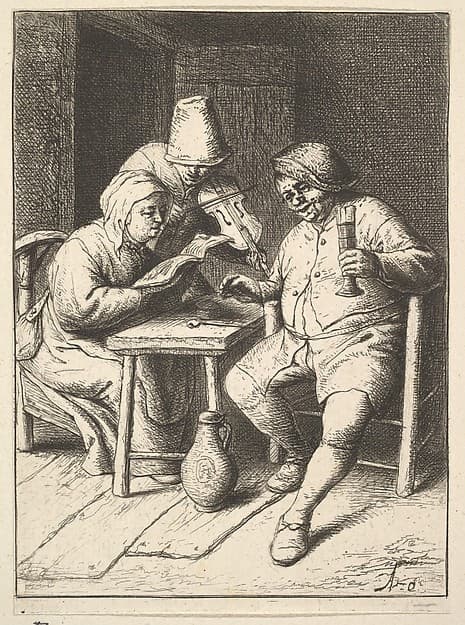 Singing Couple and Violin, by Adriaen van Ostade