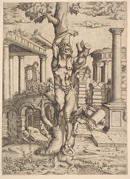 Man Against a Tree, by Master IQV