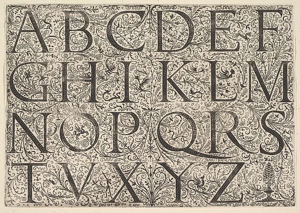 Roman Majuscule Alphabet, by Daniel Hopfer