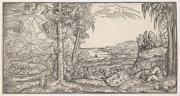 Landscape with Saint John the Evangelist, by Virgil Solis