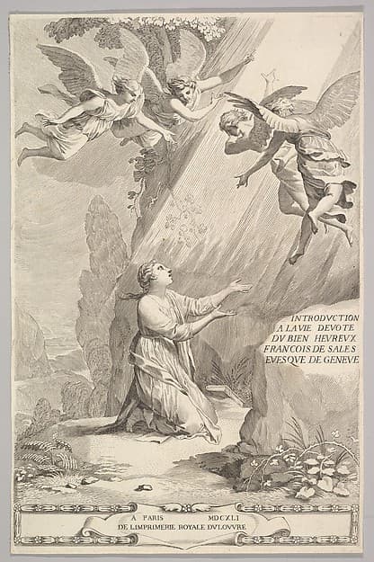 Title page for François de Sales, Introduction à la vie dévote, by Claude Mellan
