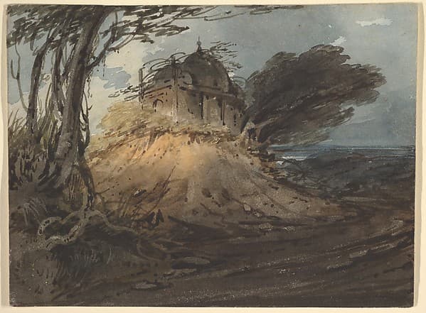 Indian temple, by George Chinnery