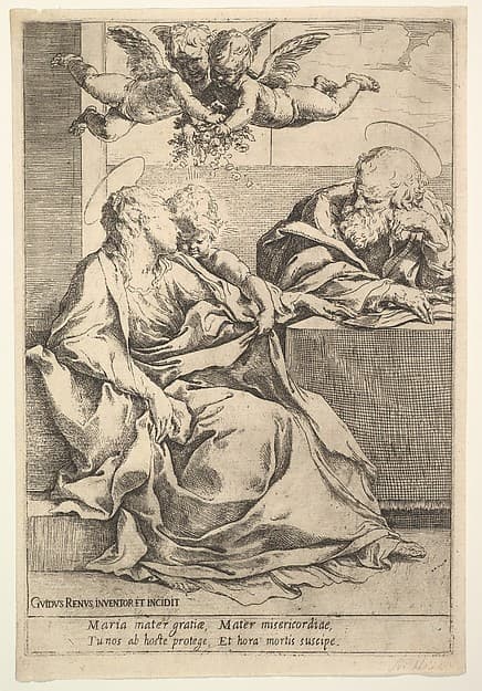 The Holy Family with Two Angels, by Guido Reni