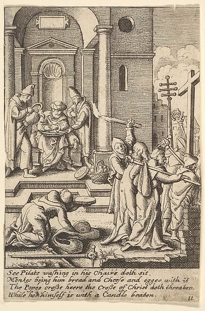 The washing of hands, by Wenceslaus Hollar