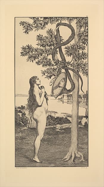 Die Schlange from Eva und die Zukunft (Rad.-Werk III), by Max Klinger